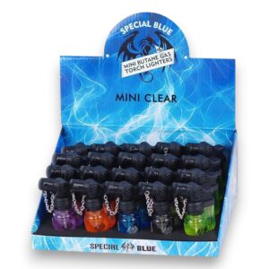 SPECIAL BLUE TORCH LIGHTER MINI CLEAR 20CT