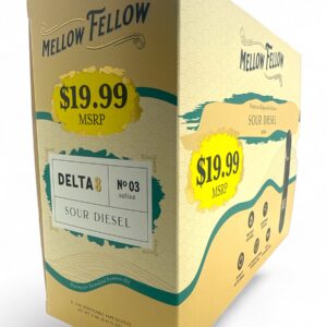 MELLOW FELLOW $19.99 2ML D8 DISPOSABLE 6CT BOX - SOUR DIESEL