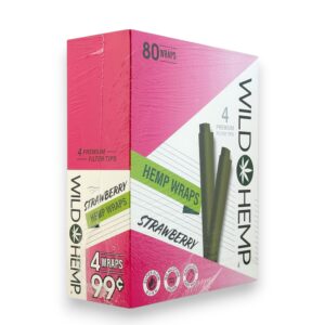 WILD HEMP WRAPS 4/.99 STRAWBERRY 20CT