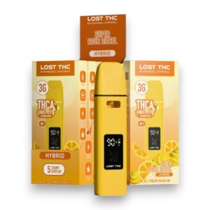 LOST THC V4 3GM THC-A DISPOSABLE 5CT -SUPER SOUR DIESEL HYBRID