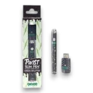 OOZE TWIST SLIM PEN  BATTERY KIT 320MAH EACH - GREEN SPLATTER
