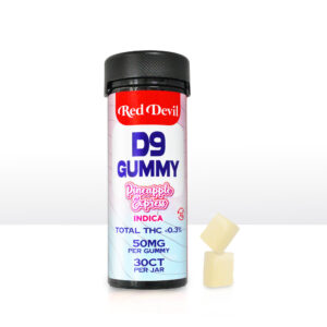RED DEVIL D9+CBD GUMMIES 50MG BOTTLE 30CT- PINEAPPLE EXPRESS INDICA