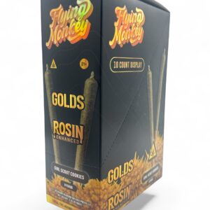 FLYING MONKEY GOLDS ROSIN ENHANCED DIAMOND INFUSED 1.65GM THC-P PREROLL 2/10CT -GIRL SCOUT COOKIES HYBRID