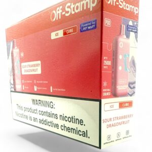 OFF-STAMP ICE CUBE 25000PUFF POD 5CT -SOUR STRAWBERRY DRAGONFRUIT