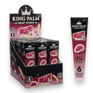KING PALM HEMP CONES 1 1/4 SIZE 6/30CT  - GRAPE SWISH