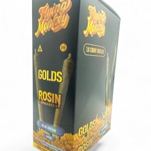FLYING MONKEY GOLDS ROSIN ENHANCED DIAMOND INFUSED 1.65GM THC-P PREROLL 2/10CT -BLUE DREAM SATIVA