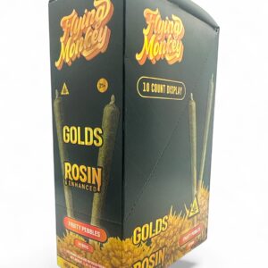 FLYING MONKEY GOLDS ROSIN ENHANCED DIAMOND INFUSED 1.65GM THC-P PREROLL 2/10CT -FRUITY PEBBLES HYBRID
