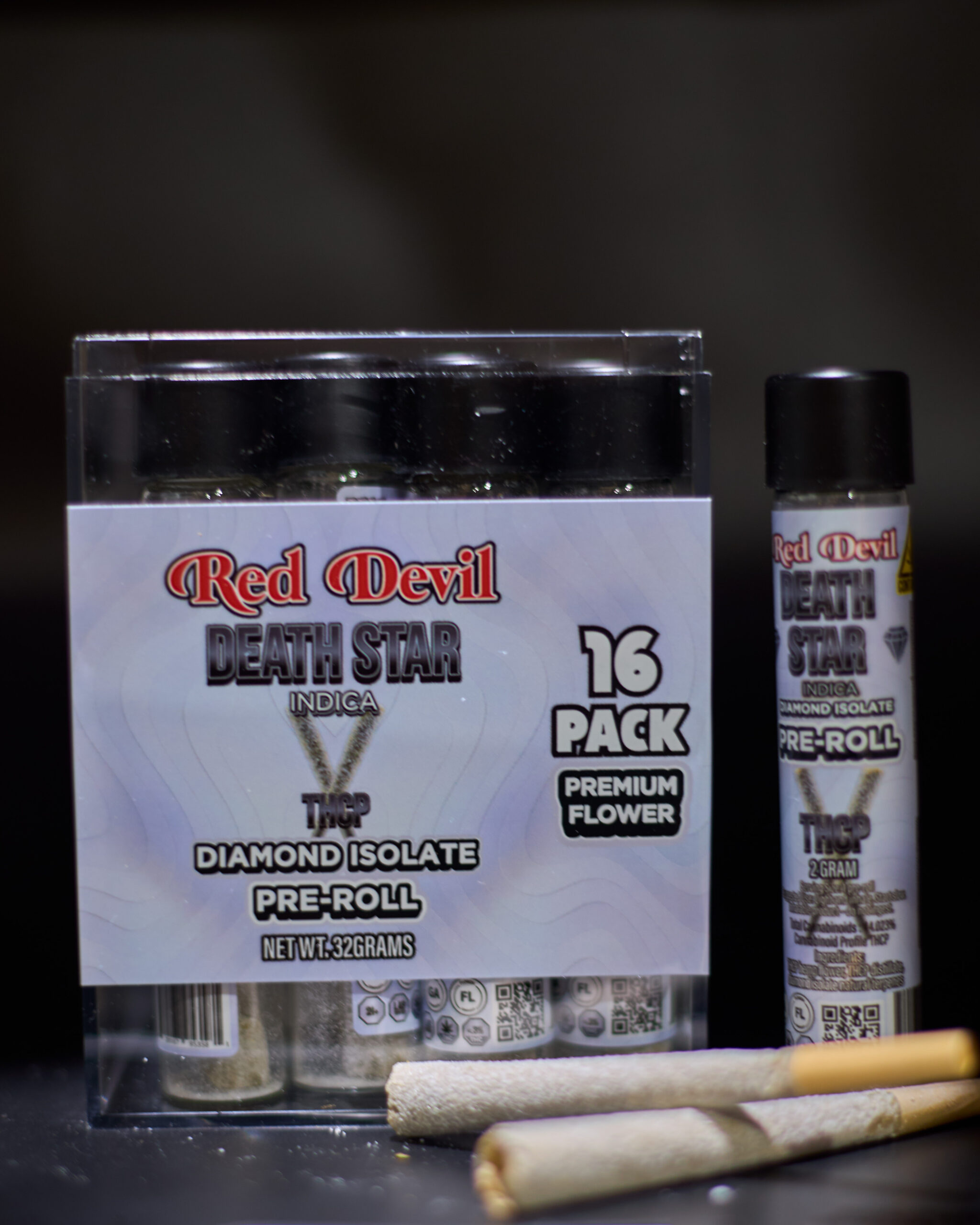 RED DEVIL THCP DIAMOND ISOLATE PRE-ROLLS 2GM 16CT - Image 2