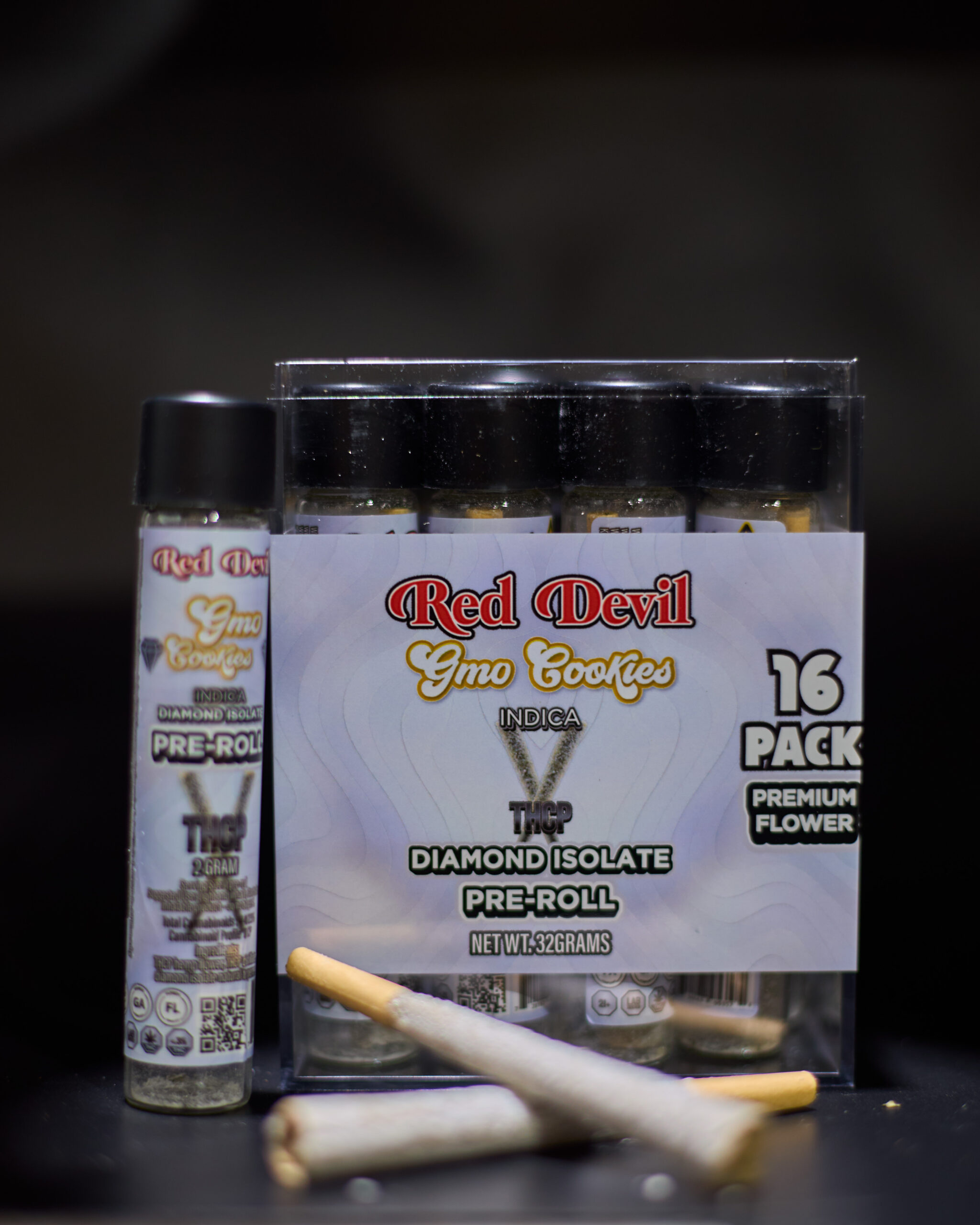 RED DEVIL THCP DIAMOND ISOLATE PRE-ROLLS 2GM 16CT - Image 3