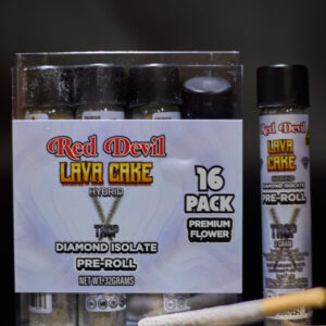 RED DEVIL THCP DIAMOND ISOLATE PRE-ROLLS 2GM LAVA CAKE HYBRID 16CT
