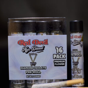 RED DEVIL THCP DIAMOND ISOLATE PRE-ROLLS 2GM NYC DIESEL SATIVA 16CT