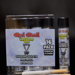RED DEVIL THCP DIAMOND ISOLATE PRE-ROLLS 2GM SUPER LEMON HAZE SATIVA 16CT