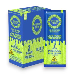 WHITEFISH LIVE ROSIN INFUSED 2GM PRE ROLLS 25CT -BLUE DREAM HYBRID