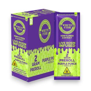 WHITEFISH LIVE ROSIN INFUSED 2GM PRE ROLLS 25CT -PURPLE PUNCH INDICA