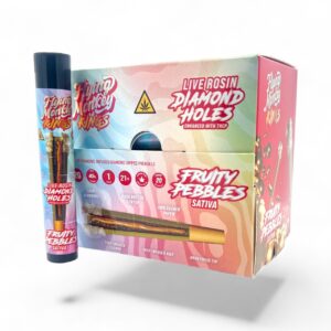 FLYING MONKEY KINGS LIVE ROSIN DIAMOND HOLES 2GM THC-P PRE ROLLS 20CT - FRUITY PEBBLES SATIVA