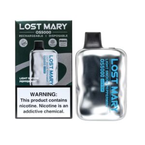 LOST MARY-ELF BAR DISPOSABLE OS-5000 PUFF LIGHT SNOOW PEPPERMINT 10CT