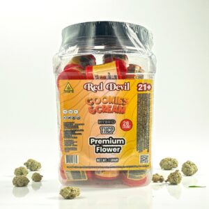 RED DEVIL THCP PREMIUM FLOWER 1GM 28CT -COOKIES & CREAM HYBRID