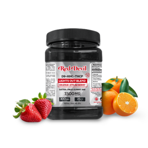RED DEVIL SINGLE PACK 300 MG D9 BLEND GUMMY  25CT JAR - ORANGE/STRAWBERRY SATIVA