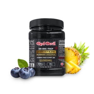RED DEVIL SINGLE PACK 600 MG D9 BLEND  DUAL GUMMY 20CT JAR-BLUEBERRY & PINEAPPLE HYBRID