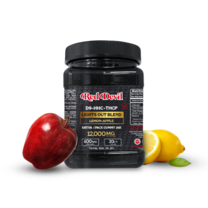 RED DEVIL SINGLE PACK 600 MG D9 BLEND  DUAL GUMMY 20CT JAR-LEMON & APPLE SATIVA