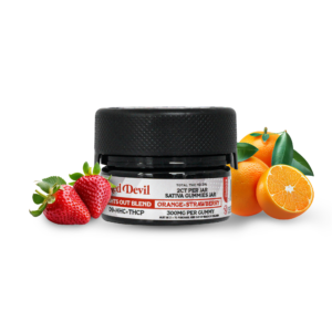 RED DEVIL DUAL GUMMY 300 MG 2PK/10CT JAR-ORANGE+STRAWBERRY SATIVA