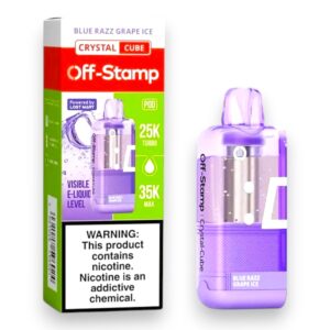 OFF-STAMP X CUBE CRYSTAL 35000PUFF KIT 5CT -BLUE RAZZ GRAPE ICE