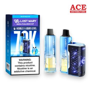 LOST MARY DISPOSABLE KIT NERA FULLVIEW 70000 PUFF 5CT -BLUE RAZZ ICE