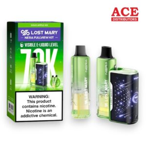 LOST MARY DISPOSABLE KIT NERA FULLVIEW 70000 PUFF 5CT - SOUR APPLE ICE