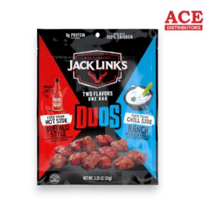 JACK LINK'S 3.25OZ BAG JERKY BEEF DUOS BUFFALO + RANCH