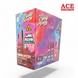 FLYING MONKEY LIVE RESIN ENHANCED 7.5GM THCP DISPOSABLE 5CT - RAINBOW MYSTERY INDICA