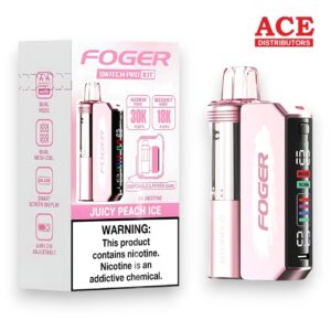 FOGER SWITCH PRO 30000 PUFFS DISPOSABLE KIT 5CT BOX - JUICY PEACH ICE