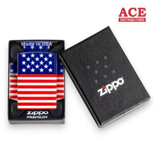 ZIPPO $43.95 EACH STARS AND STRIPES FLAG DESIGN