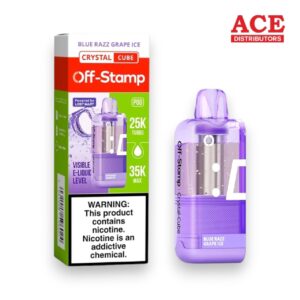 OFF-STAMP X CUBE CRYSTAL 35000PUFF POD 5CT -BLUE RAZZ GRAPE ICE