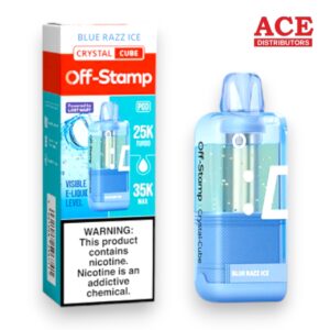 OFF-STAMP X CUBE CRYSTAL 35000PUFF POD 5CT -BLUE RAZZ ICE