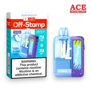 OFF-STAMP X CUBE CRYSTAL 35000PUFF KIT 5CT -BLUE RAZZ ICE