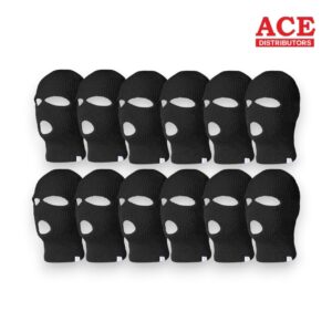 WINTER THREE HOLE MASK BLACK 12CT