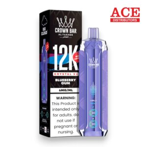 AL FAKHER CROWN BAR DISPOSABLE CRYSTAL V2 12000 PUFF 5CT BLUEBERRY GUM