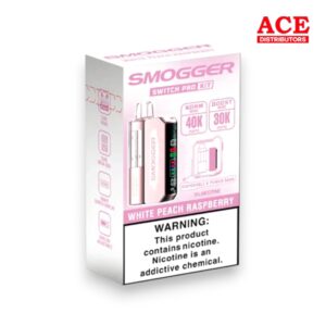 SMOGGER SWITCH PRO 40000 PUFFS DISPOSABLE KIT 5CT BOX - WHITE PEACH RASPBERRY