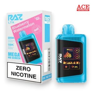 RAZ LTX ZERO NIC 25000 PUFFS DISPOSABLE 5CT BOX -BLUEBERRY WATERMELON