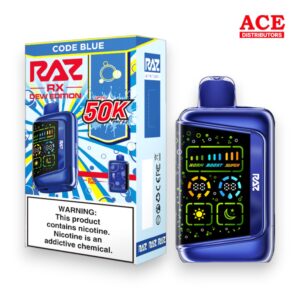 RAZ RX DEW ED. 50000 PUFFS DISPOSABLE 5CT BOX -CODE BLUE