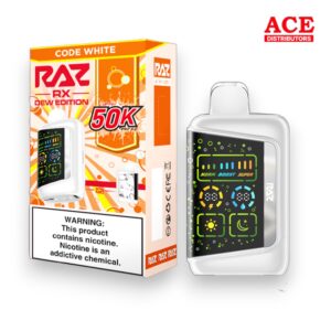 RAZ RX DEW ED. 50000 PUFFS DISPOSABLE 5CT BOX -CODE WHITE