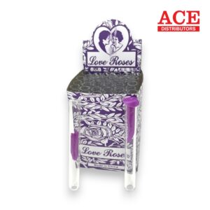GLASS ROSE HEAVY PURPLE 4'' 36CT