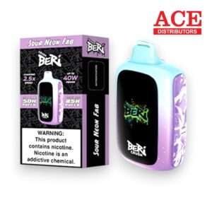 BERI CRUSH 50000PUFF DISPOSABLE 5CT BOX - SOUR NEON FAB