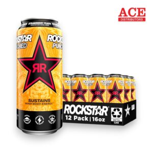 ROCKSTAR ENERGY PUNCHED STRAWBERRY PEACH 16OZ 12CT
