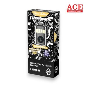 FLYING HORSE BLACK EDITION 9GM THC-P DISPOSABLE 5CT -STRAWBERRY COUGH/GAS CRACK