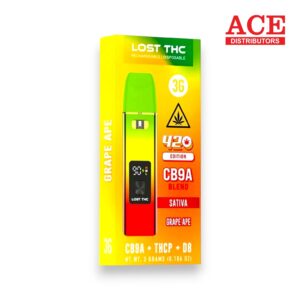 LOST THC 420 CB9A 3GM THCP DISPOSABLE 5CT -GRAPE APE INDICA