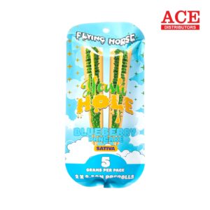 FLYING HORSE HASH HOLE 2.5GM PREROLL 2PK/5CT -BLUEBERRY PANCAKE SATIVA