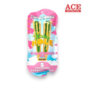 FLYING HORSE HASH HOLE 2.5GM PREROLL 2PK/5CT -STRAWBERRY JAM SATIVA