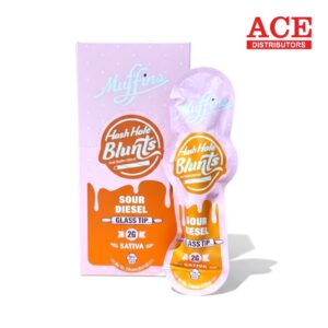 MUFFINS HASH HOLE BLUNTS 2GM PREROLL 20CT -SOUR DIESEL SATIVA