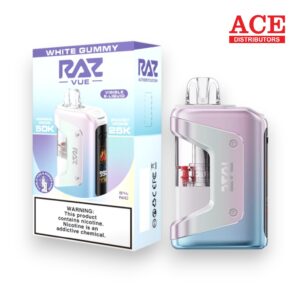 RAZ VUE 50000 PUFFS DISPOSABLE KIT 5CT BOX -WHITE GUMMY